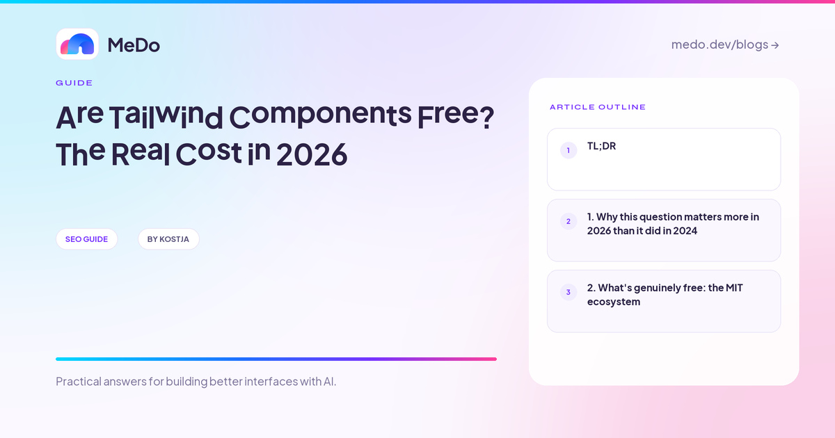 Are Tailwind Components Free? The Real Cost in 2026
