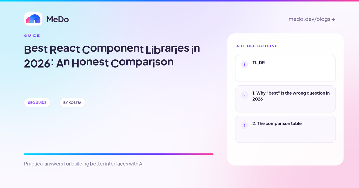 Best React Component Libraries in 2026: An Honest Comparison